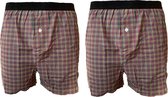 Embrator mannen Boxershorts 2-stuks geruit maat L