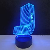 3D LED Lamp - Letter Met Naam - Jordan