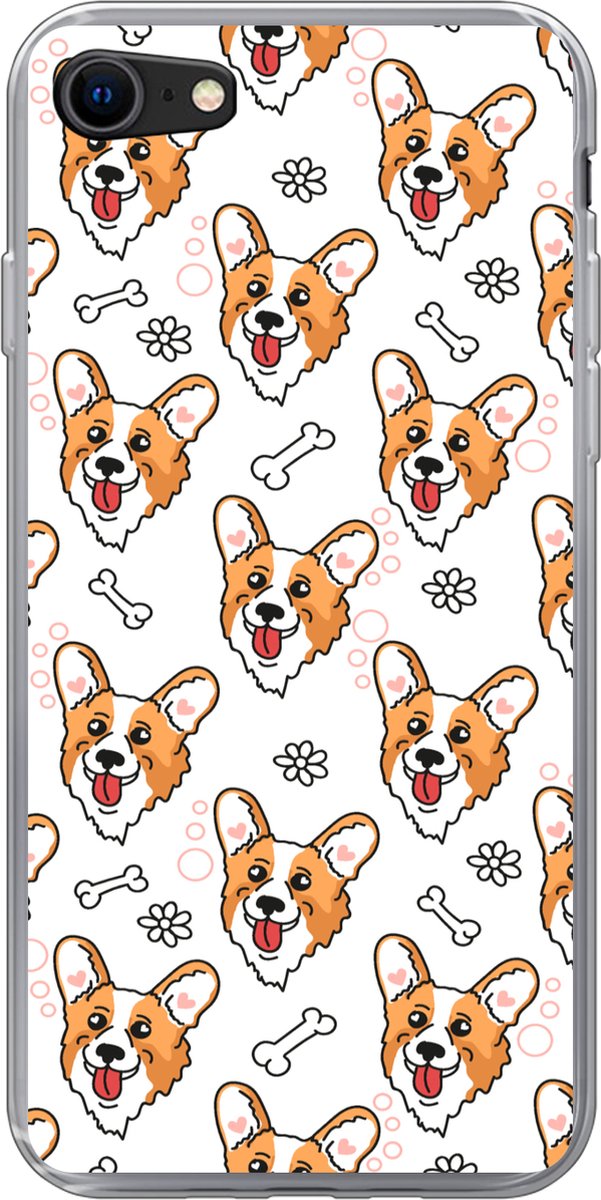 Telefoonhoesje Geschikt voor iPhone SE 2020 hoesje - Patronen - Hond - Corgi - Jongens - Meisjes - Kinderen - Kids - Siliconen Telefoonhoesje Telefoonhoesje