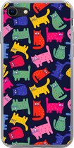 Coque iPhone 8 - Motifs - Chat - Arc-en-ciel - Coque de téléphone en Siliconen -