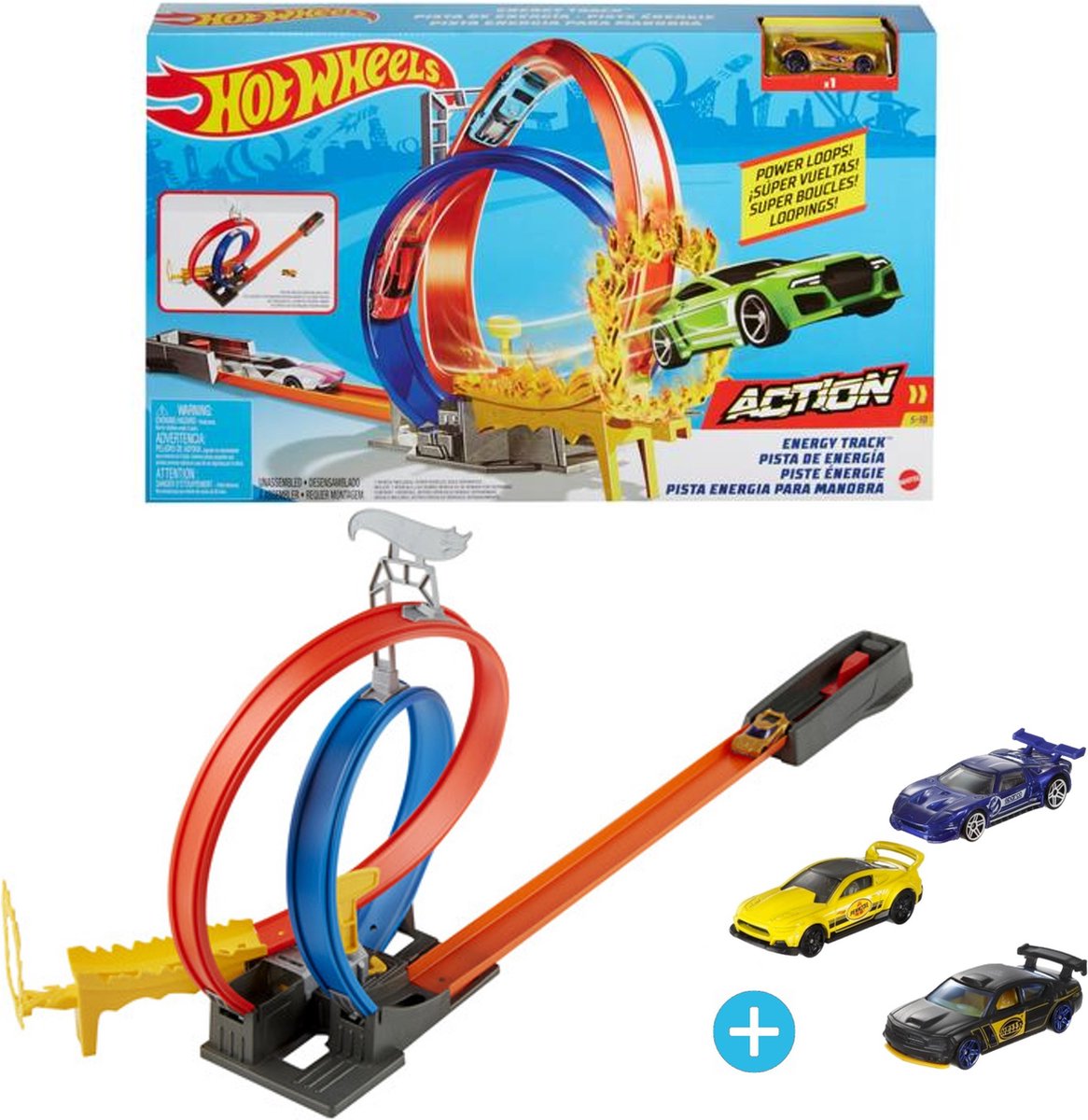 Hot Wheels City Pista de Juguete Ataque de Cobra vs Pizzería para niños de 3 años en adelante