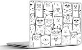 Laptop sticker - 14 inch - Pubers - Kat - Strik - Patronen - 32x5x23x5cm - Laptopstickers - Laptop skin - Cover