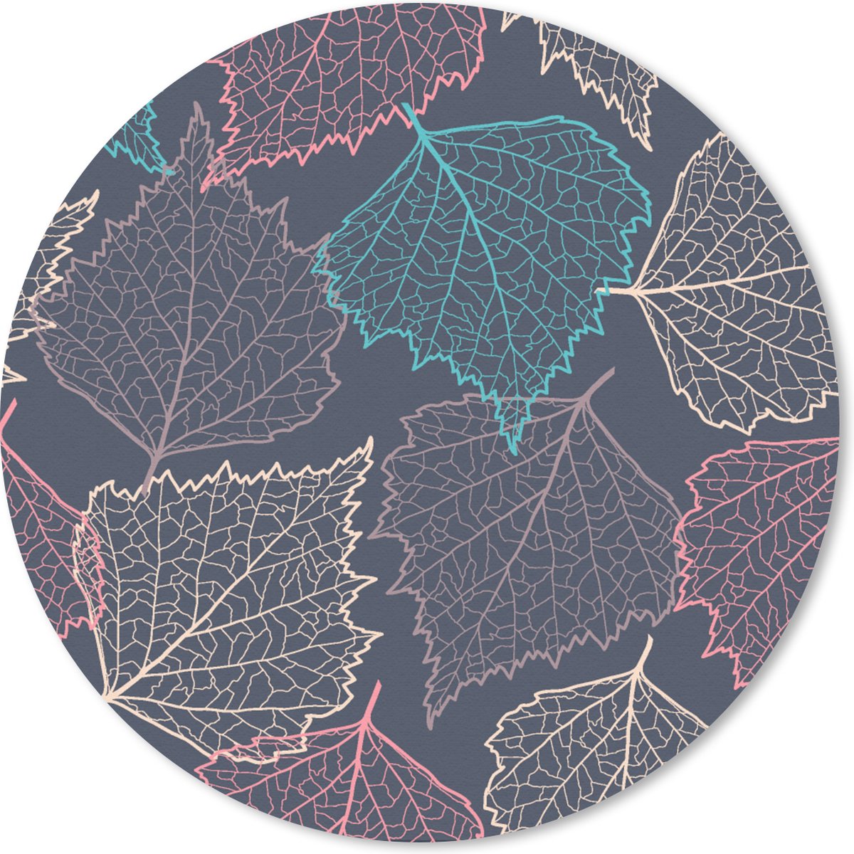 Muismat rond 50x50 cm - Mousepad Herfst - Patronen - Bladeren - Ronde muismatten