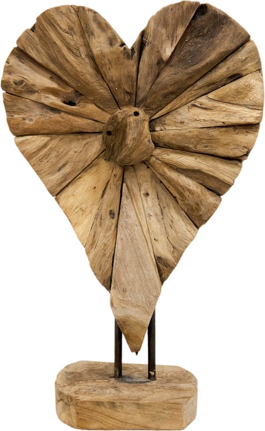 COM-FOUR® deco display love - opschrift van metaal op een mangohouten sokkel - decoratieve belettering om op te zetten - 33x17,5x5cm (01 stuk - Love 32cm