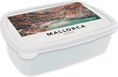 Broodtrommel Wit - Lunchbox - Brooddoos - Mallorca - Spanje - Natuur - 18x12x6 cm - Volwassenen