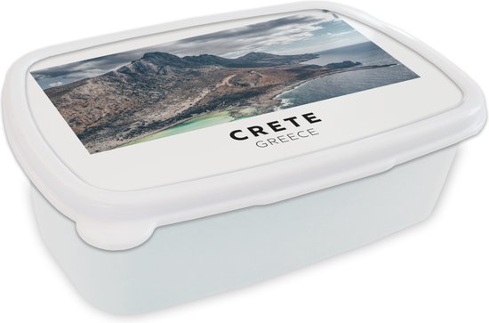 Boîte à pain Wit - Boîte à lunch - Boîte à pain - Grèce - Crète - Montagnes - Mer - 18x12x6 cm - Adultes