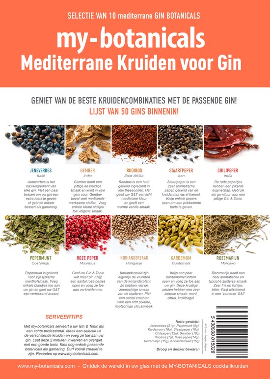 My GIN Botanicals Mediterrane Kruiden geschenk gin tonic - My Botanicals