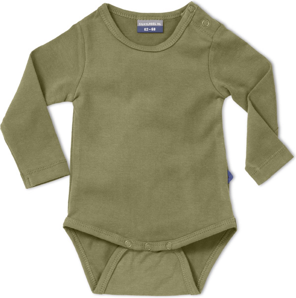 Silky Label romper pesto green - lange mouw - maat 74/80 - groen