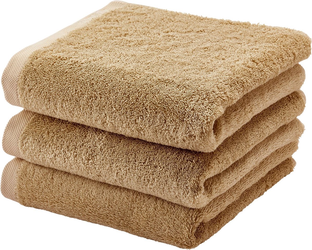 Aquanova handdoek London - 55x100 cm - Set van 6 - Latte