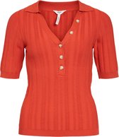 Object Lyana Knit S/s Pullover Tops & T-shirts - Oranje