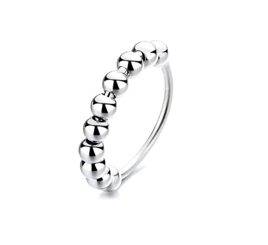 Anxiety Ring - Stress Ring - Fidget Ring - Anxiety Ring - Silver Draaibare Ring Dames - Spinning Ring - Spinner Ring