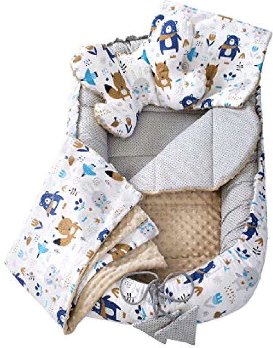 PALULLI Premium knuffelnest set incl. babynest 90x50 uitneembare vulling knuffeldeken nekkussen plat kussen voor baby's, 100% katoen Oeko TEX (Cars Minky PALULLI Premium knuffelnest set incl. babynest 90x50 uitneembare vulling knuffeldeken nekkussen plat kussen voor baby's, 100% katoen Oeko TEX (Cars Minky