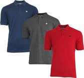 Donnay Polo 3-Pack - Sportpolo - Heren - Maat L - Navy/Charcoal/Berry (411)