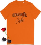 Oranje Babe Dames T Shirt - tShirt voor vrouwen met tekst - Damesvoetbal fan t Shirt Dames - Oranje Feest t-Shirt - Maten: S t/m XXXL - Shirt kleur: Oranje.