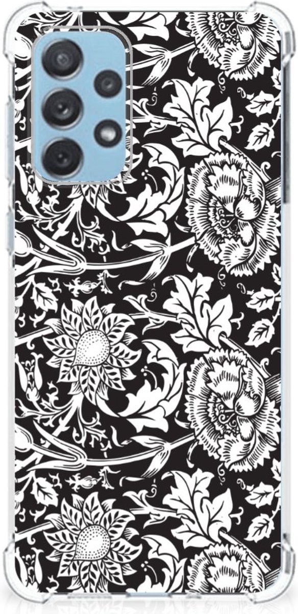 Samsung Galaxy A73 Case Black Flowers