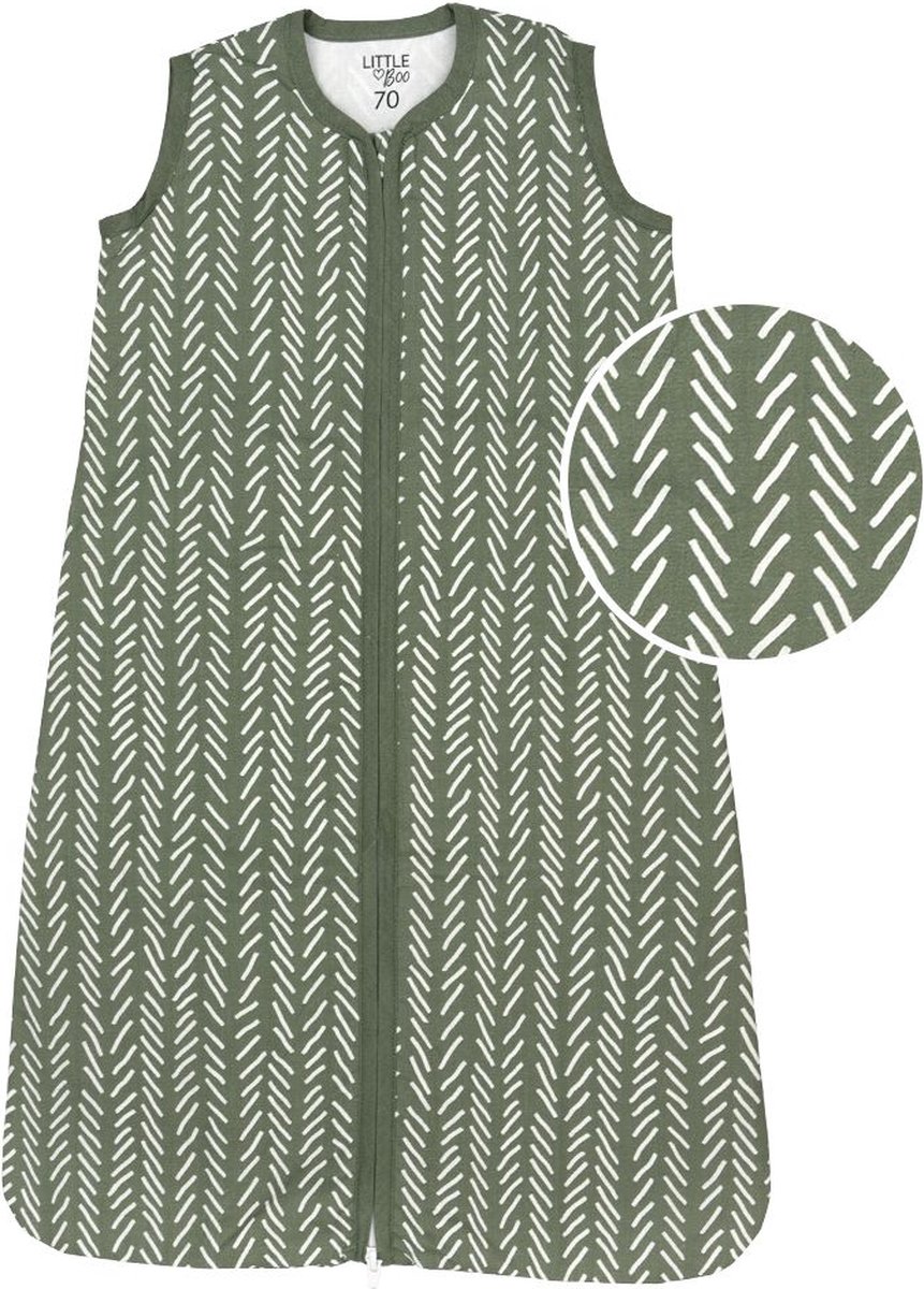 Slaapzak Little Boo Geweven ZigZag Olive Green 90cm Slaapzak Little Boo Geweven ZigZag Olive Green 90cm
