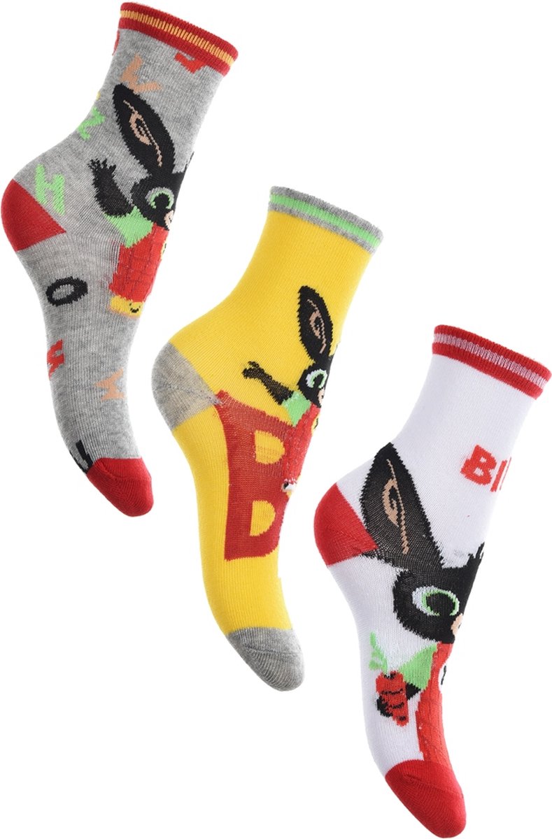 Bing Bunny - Bing Bunny sokken- 3 paar - jongens- maat 19/22