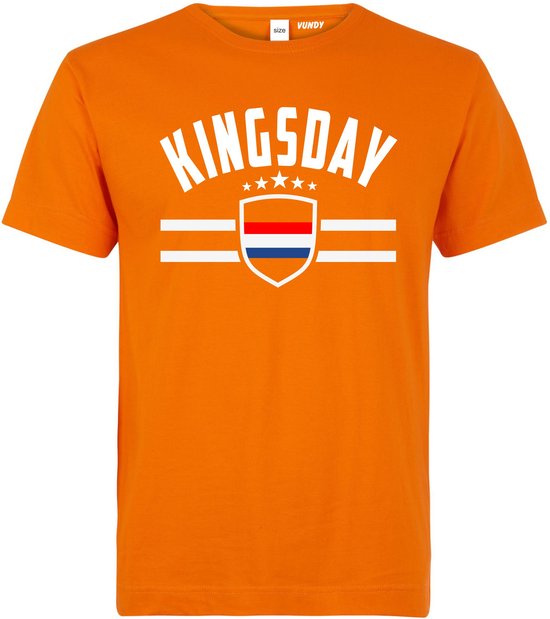 T-shirt Koningsdag vlag | Koningsdag kleding | Oranje shirt heren | Oranje | maat 4XL