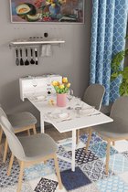 Beckenbau - Inklapbare tafel - Keukentafel - Eettafel uitschuifbaar - 133x65 - Wit-