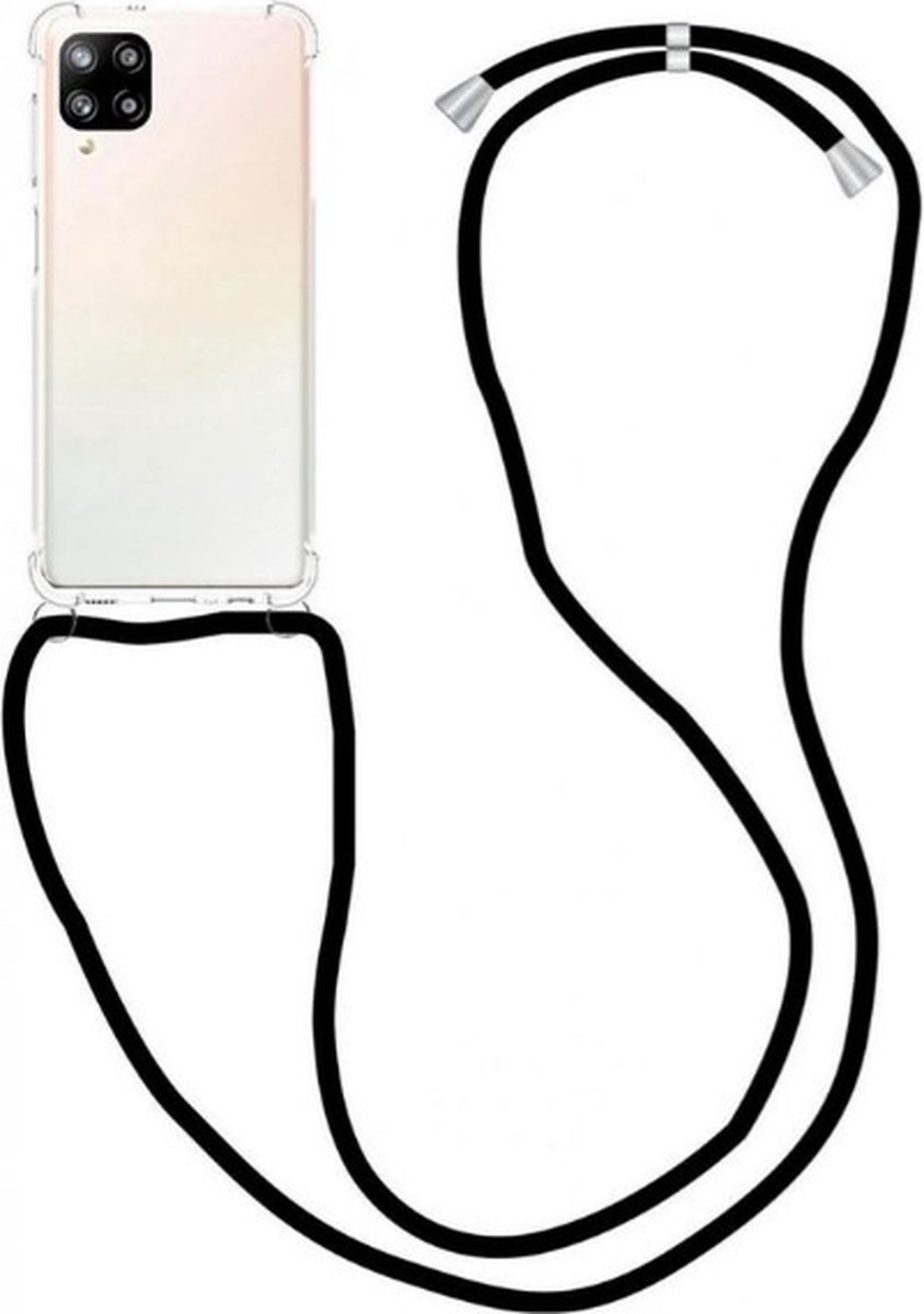 Samsung Galaxy A12 - Siliconen hoesje met koord - Transparant