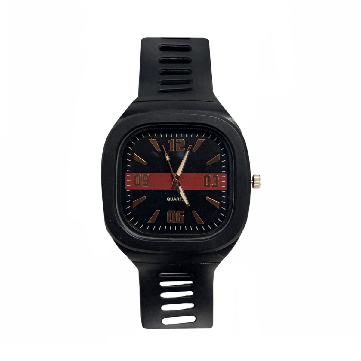 Siliconen Horloge - Zwart | Vierkant | Ø 47 mm | Fashion Favorite