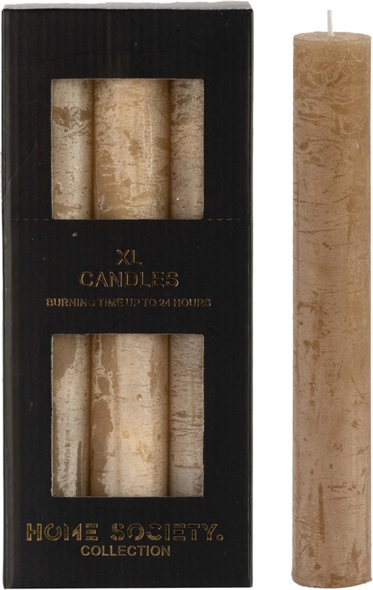 Home Society Bougies chandelles Extra larges XL Sand Set/9 pièces ∅ 3,5 cm