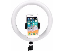 Selfie LED Ring Light 26CM Dimmable Photography Camera Phone Ring Lamp met Spiegel en Bluetooth Afstandsbediening ZONDER Stand ........ HiCHiCO