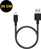 Oplader kabel 30 CM geschikt voor iPhone - USB kabel geschikt voor lightning - Lader Kabel - Zwart - Extra Kort - Kabel