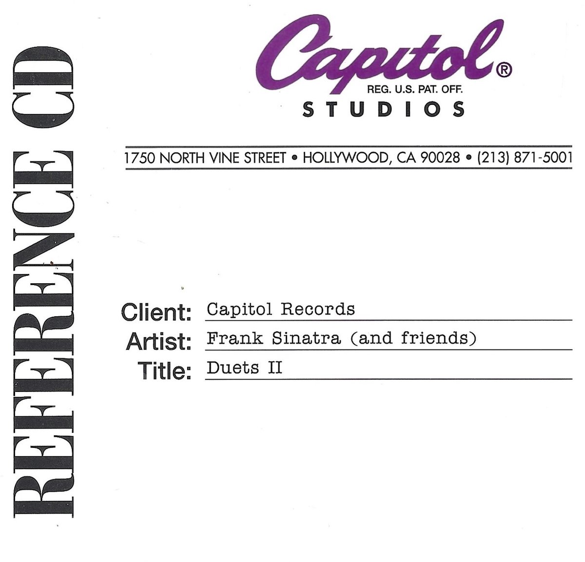 Frank Sinatra & Friends - Duets II (Capitol Studio's Reference CD)
