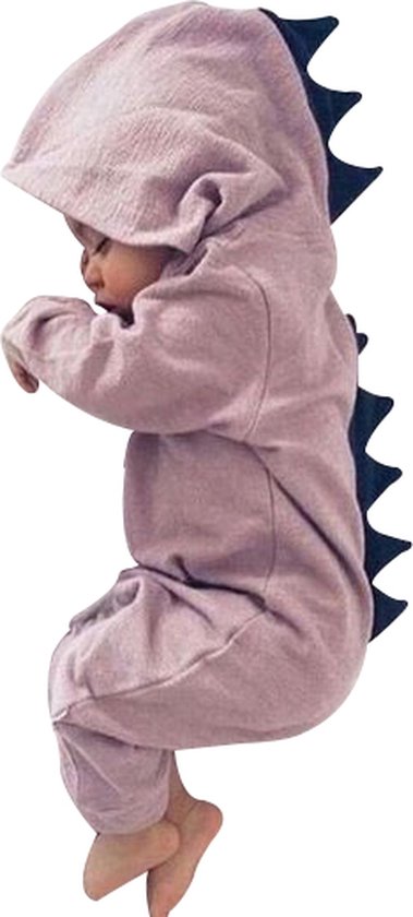 Budino Baby Pyjama Romper Onesie Dino Draak Dier - Roze - 9 mnd