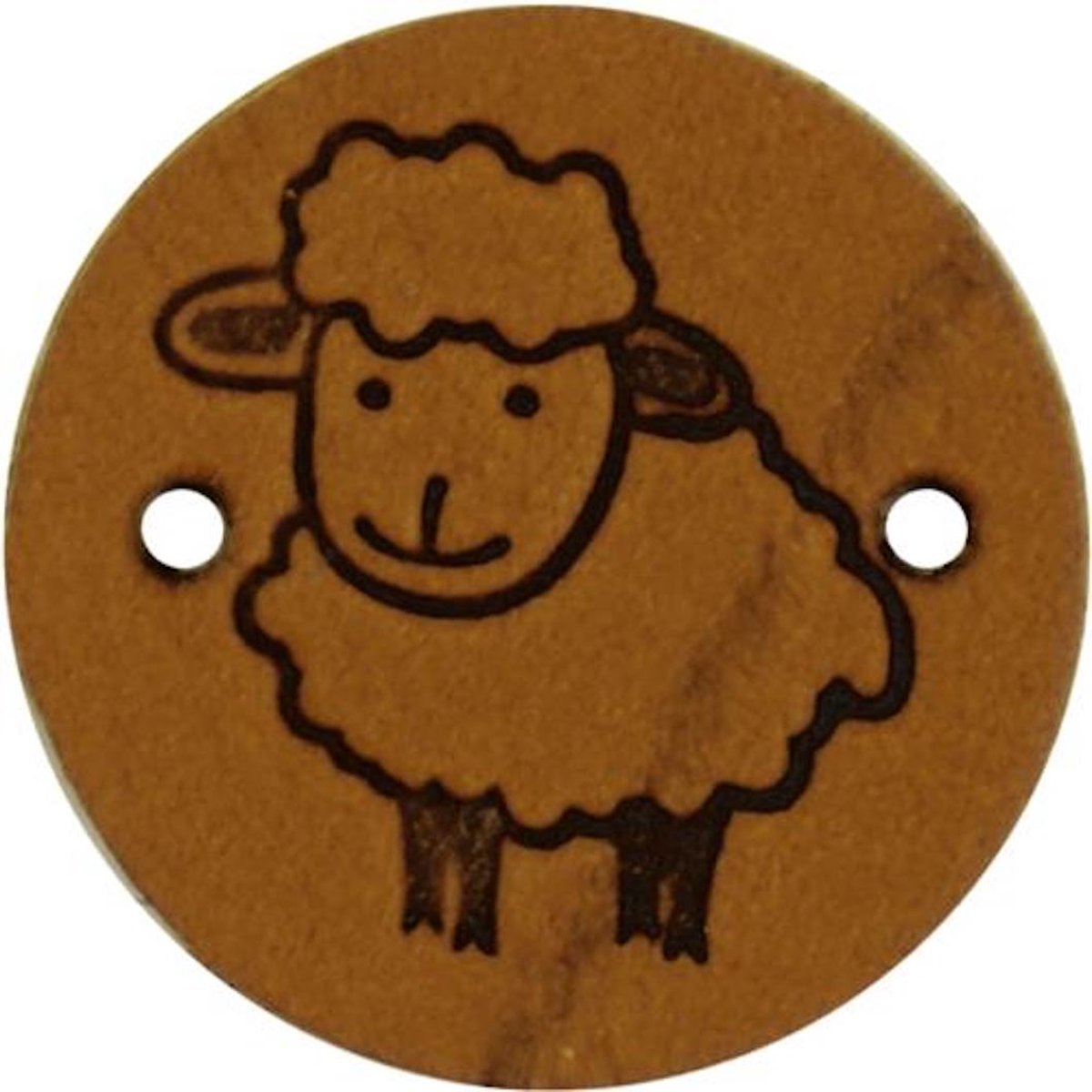 Durable Leren Label met Schaapopdruk – 2 cm – Set van 2 Stuks