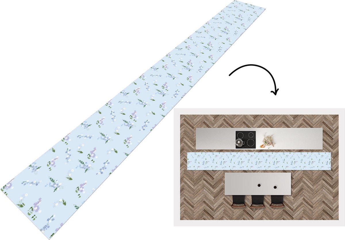 KitchenYeah Keukenloper - Keukenmat - Patroon - Bloemen - Versiering - Keuken vloerkleed multicolor, foto 3