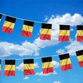 Belgische Vlaggenlijn - België Vlaggenlijn - 10 meter - EK Voetbal 2024 - Belgium Flagline - Originele Kleuren - Sterke Kwaliteit Incl Bevestigingsringen - Hoogmoed Vlaggen