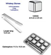 Norras RVS ijsblokjes - set van 8 - whiskey stones - whiskeystones en likeur