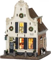 kersthuisje slagerij Sloten 14 x 16 x 19 cm bruin/wit