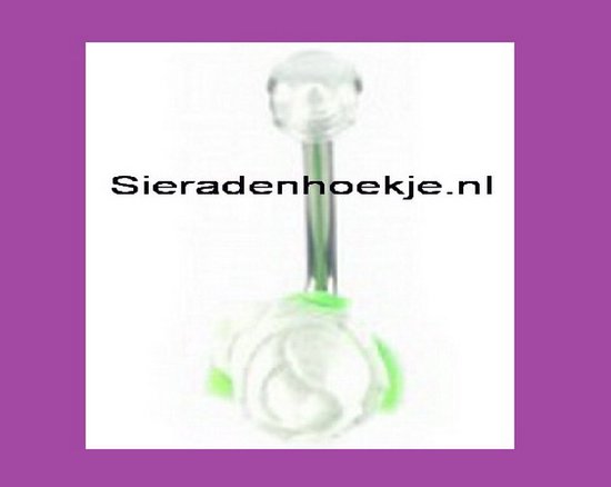 Navelpiercing Silicone roosje Wit