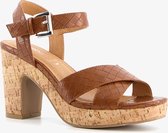 Blue Box dames sandalen met hak - Cognac - Maat 36