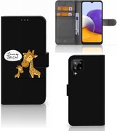 Wallet Book Case Geschikt voor Samsung Galaxy A22 4G | M22 GSM Hoesje Giraffe