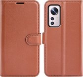 Xiaomi 12 / 12X Hoesje - MobyDefend Kunstleren Wallet Book Case - Bruin - GSM Hoesje - Telefoonhoesje Geschikt Voor: Xiaomi 12 / Xiaomi 12X