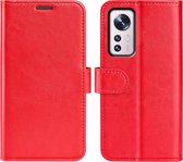 Coque Xiaomi 12 / 12X - Etui portefeuille MobyDefend (fermeture arrière) - Rouge - Etui pour téléphone portable - Etui pour téléphone adapté à: Xiaomi 12 / Xiaomi 12X