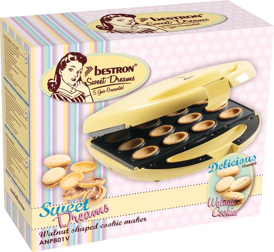 Bestron - Macaron maker - Wafelijzer - 850 W - Geel van Bestron — afbeelding 4