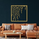 Wanddecoratie |Branch  | Metal - Wall Art | Muurdecoratie | Woonkamer |Gouden| 71x71cm