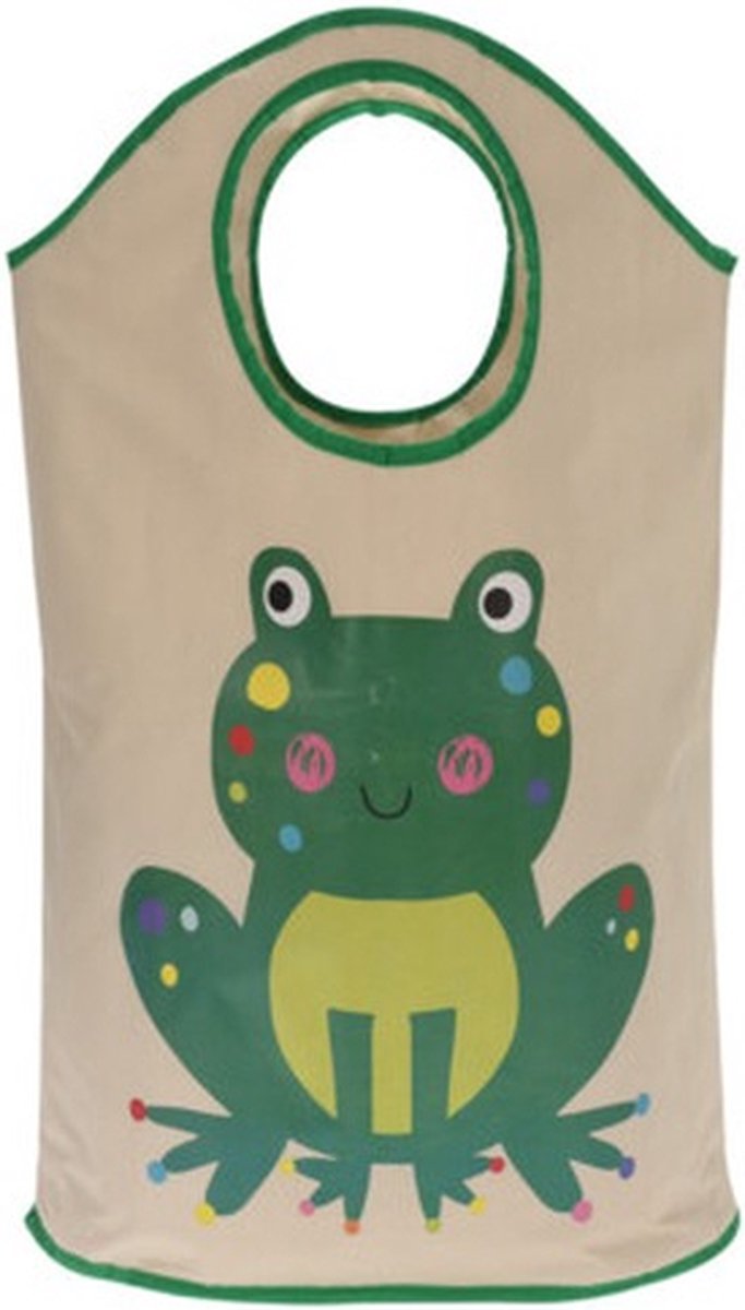Goedkoopste Spesely® Wasmand - Waszak - Opbergmand - Voor Babykamer en Kinderkamer met Kikker prent - 39x25.5x69cm