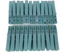 Wasknijpers JACYE - Turquoise - Kunststof - 24 Stuks - Knijper - Wassen - Was - Knijpers