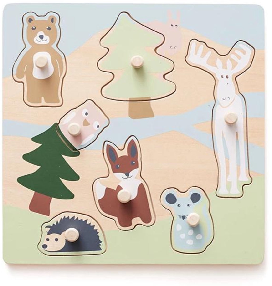 Kid’s Concept 1000450 puzzel Blokpuzzel 7 stuk(s) Dieren