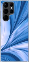 Geschikt voor Samsung Galaxy S22 Ultra hoesje - Blauw - Abstract - Design - Siliconen Telefoonhoesje