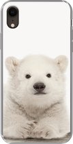 Geschikt voor iPhone XR hoesje - IJsbeer - Dieren - Kinderen - Wit - Jongens - Meisjes - Siliconen Telefoonhoesje