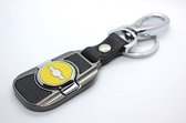 Sleutelhanger Chevrolet Kleur Geel  | Leer, Metaal | Karabijnsluiting | Keychain Chevrolet Color Yellow