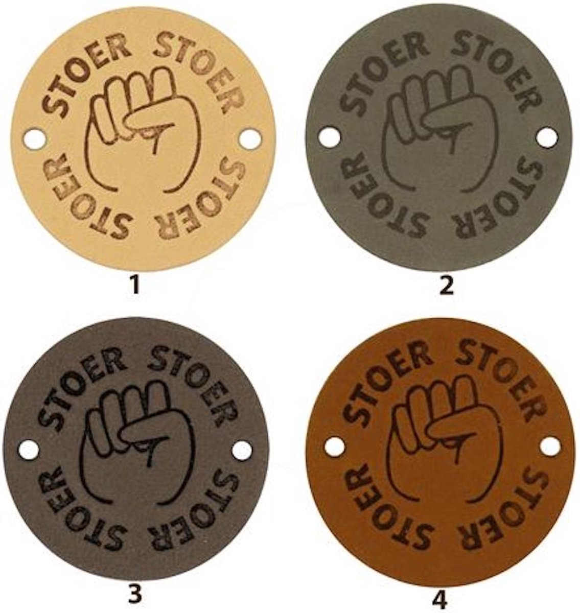 2x Leren Label Stoer rond 3,5cm - Durable