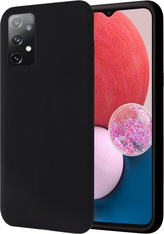 Coque Samsung Galaxy A13 4G - Coque arrière mate Coque en Siliconen microfibre Zwart